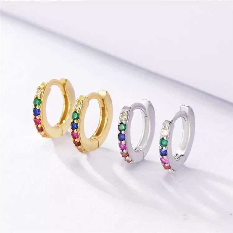 LIA - Sterling Silver Huggie Hoop Earrings - Amber James Jewellery