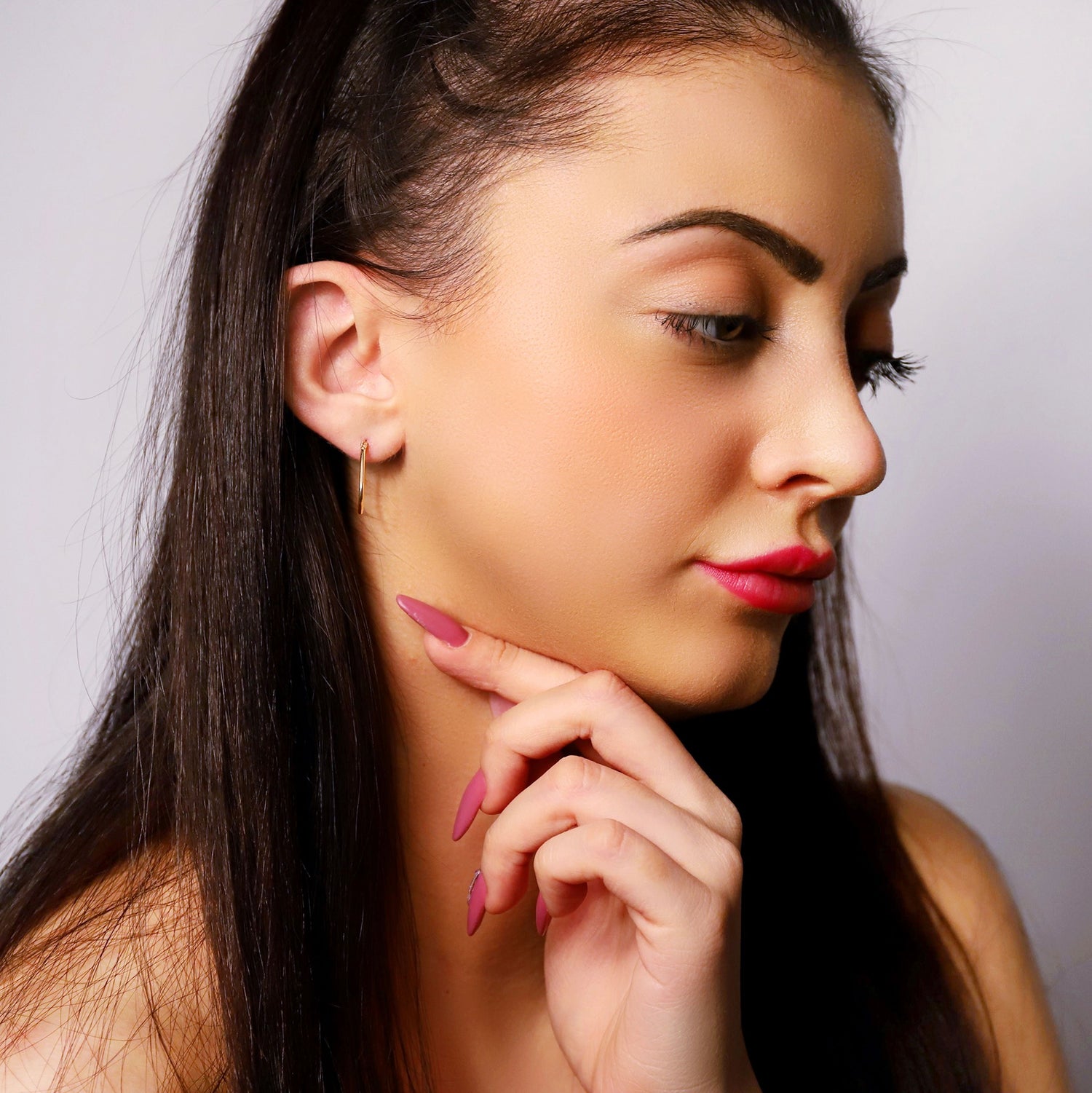SANA - Twisted Thin Hoops | Simple Silver Hoops | Minimalist Earrings | Silver Geometric Hoops | Delicate Hoop Earring | - Amber James Jewellery