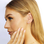 AJJ VIANNA small silver huggie hoop earrings with a minimalist open design, perfect for dainty, everyday wear.