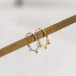 DORA - Tiny Huggie Hoop Earrings,Bead Huggie Hoop Earrings,Dainty Hoop Earrings,Dainty Tiny Huggies, 18K Gold Plated Hoops,Sterling Silver Huggies - Amber James Jewellery