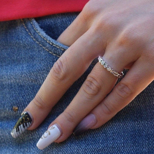 Micandra - 925 Sterling Silver Bubble Wedding Eternity Ring Band with Cubic Zirconia Stone - Amber James Jewellery