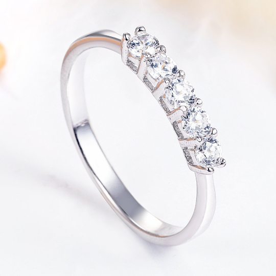 Fiona - Sterling Silver Engagement Ring | Promise Ring for women | Anniversary | Infinity Ring in US UK size | High Quality! - Amber James Jewellery
