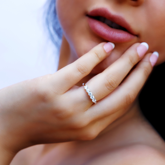 Fiona - Sterling Silver Engagement Ring | Promise Ring for women | Anniversary | Infinity Ring in US UK size | High Quality! - Amber James Jewellery