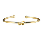 BEATRICE - Sterling Silver Gold Knot Tie Bangle Bracelet (Adjustable) for women. - Amber James Jewellery