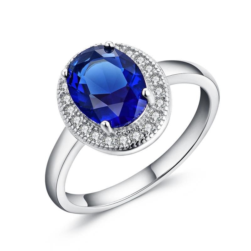 Scarlett - Sterling Silver Royal Design Wedding Engagement Band Vintage Style Bridal Rings, Man Made Diamond with Luxury Box