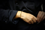 BEATRICE - Sterling Silver Gold Knot Tie Bangle Bracelet (Adjustable) for women. - Amber James Jewellery