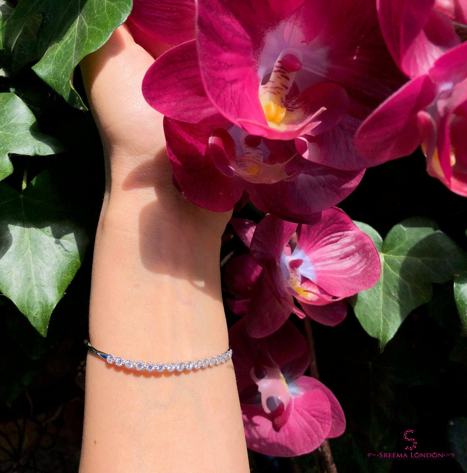 Berry - Sterling Silver Bracelet/Plain Sterling Silver Bracelet/Silver Bracelet for Women/Simple Silver Bracelet/Silver Jewellery