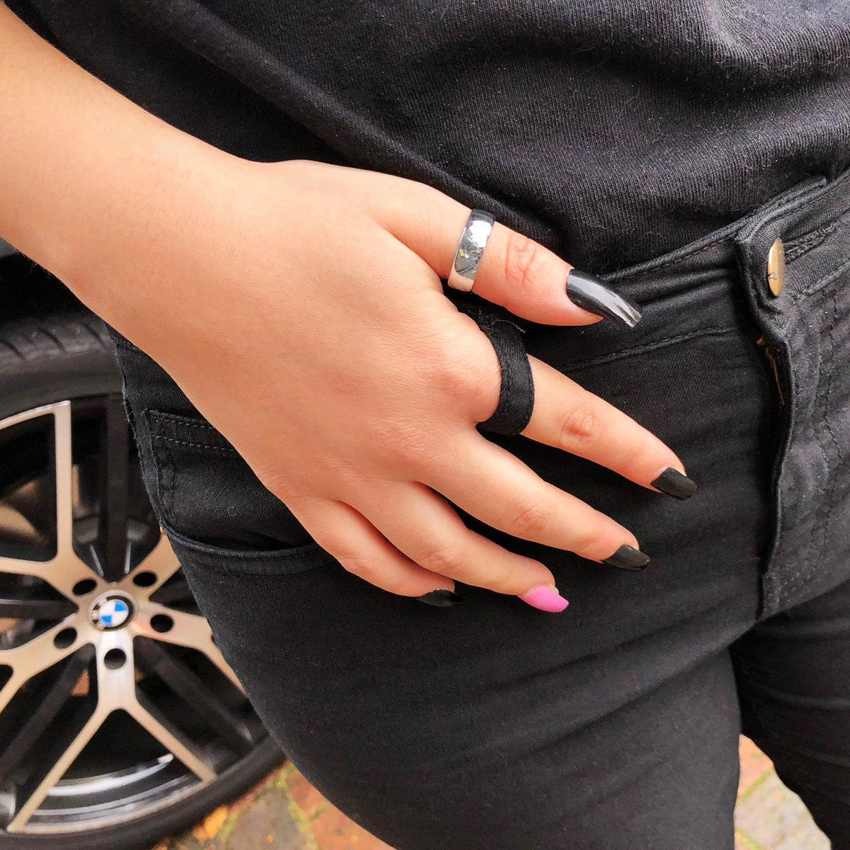 CHLOE - Sterling Silver plain court style unisex band ring - Amber James Jewellery