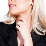 MAIA - Silver Halo Stud Earring - Amber James Jewellery
