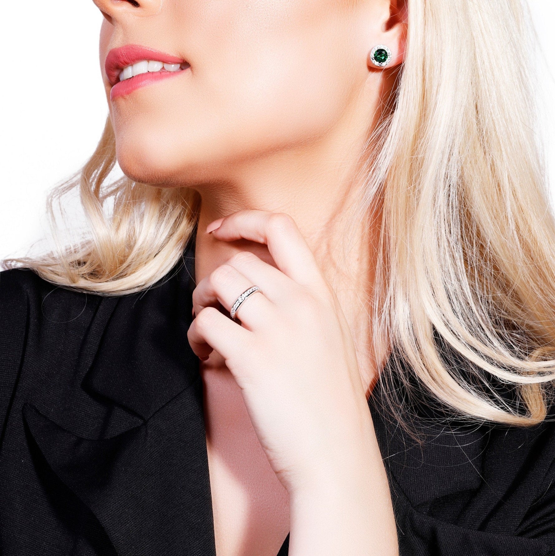 MAIA - Silver Halo Stud Earring - Amber James Jewellery
