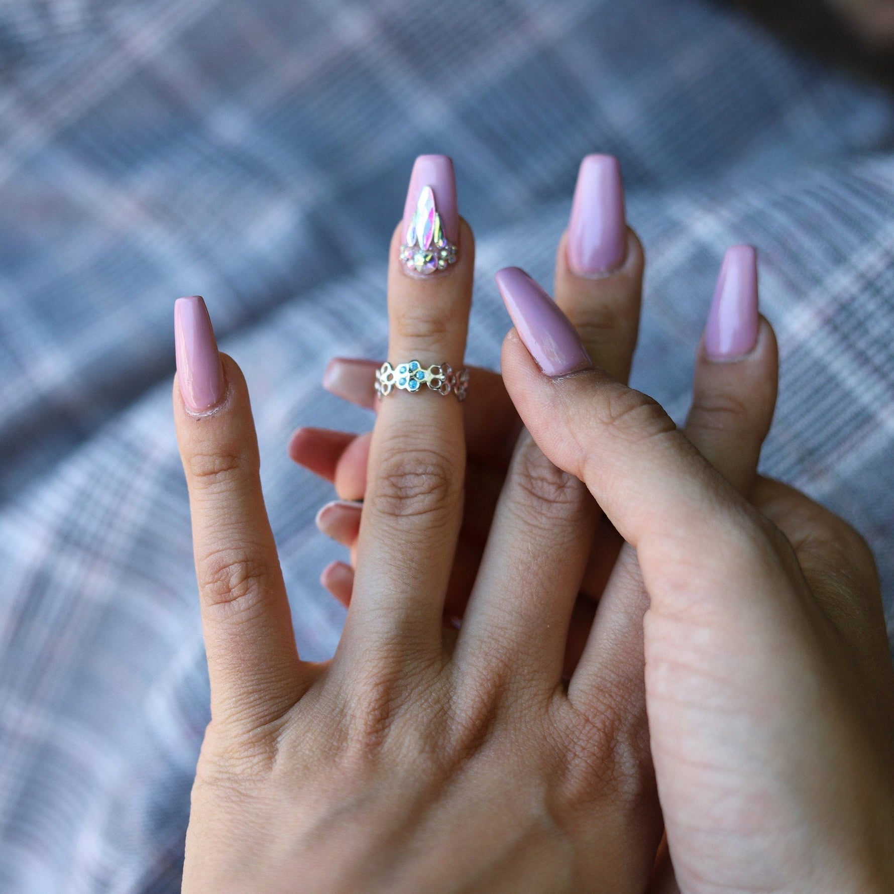 CLARA - Handmade Knuckle Chevron  midi Sterling Silver Rings - Amber James Jewellery