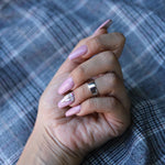 ANNA - Handmade Knuckle Chevron Sterling Silver Rings - Amber James Jewellery
