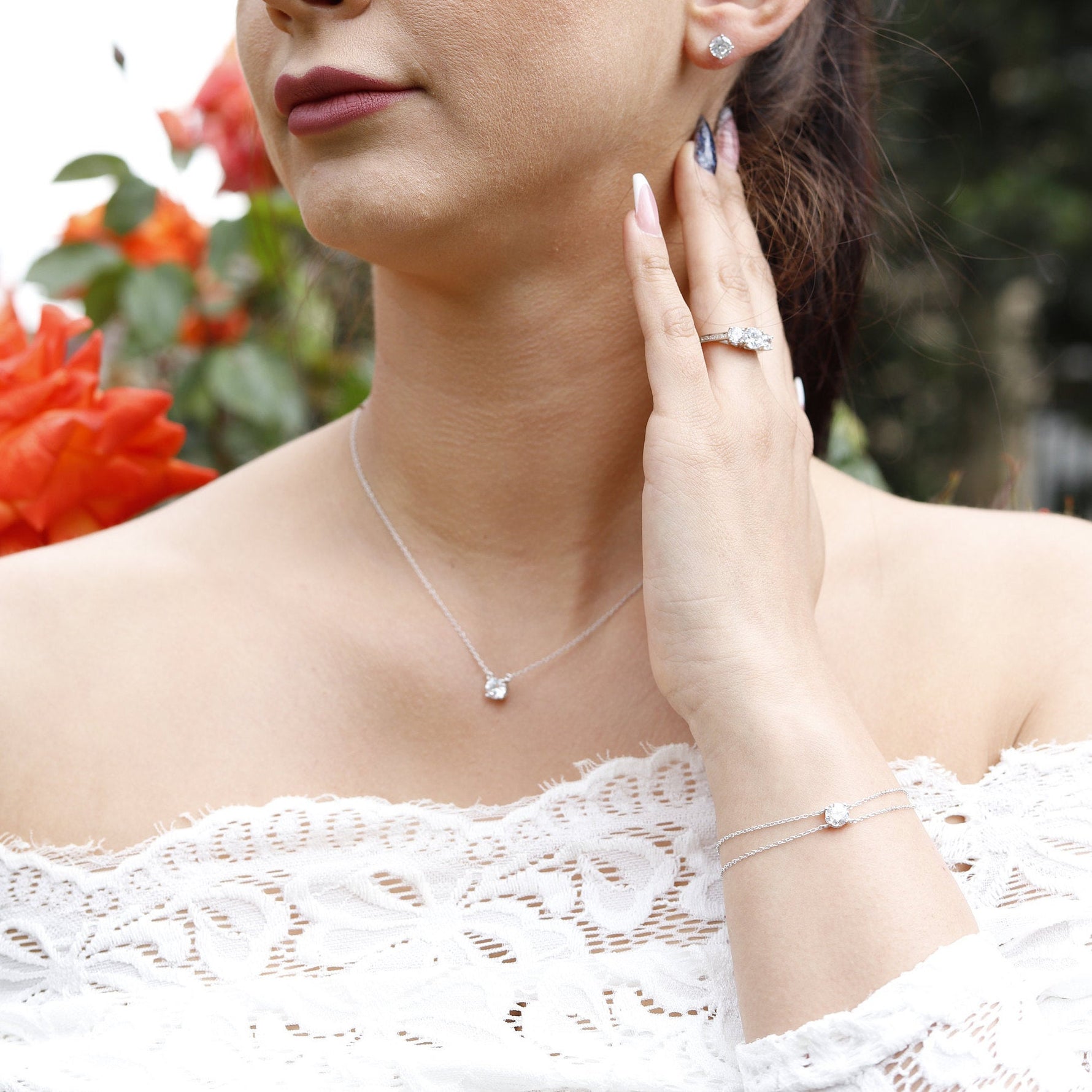 CHELSEA - Sterling Silver Round Solitaire Set - Amber James Jewellery