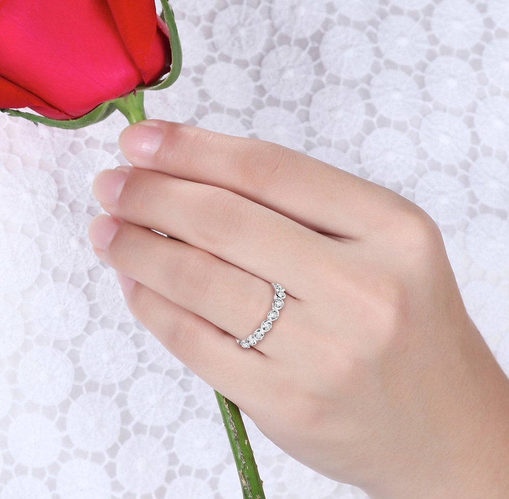 CHARLOTTE - Sterling Silver Bubble Wedding Eternity Ring Band. - Amber James Jewellery