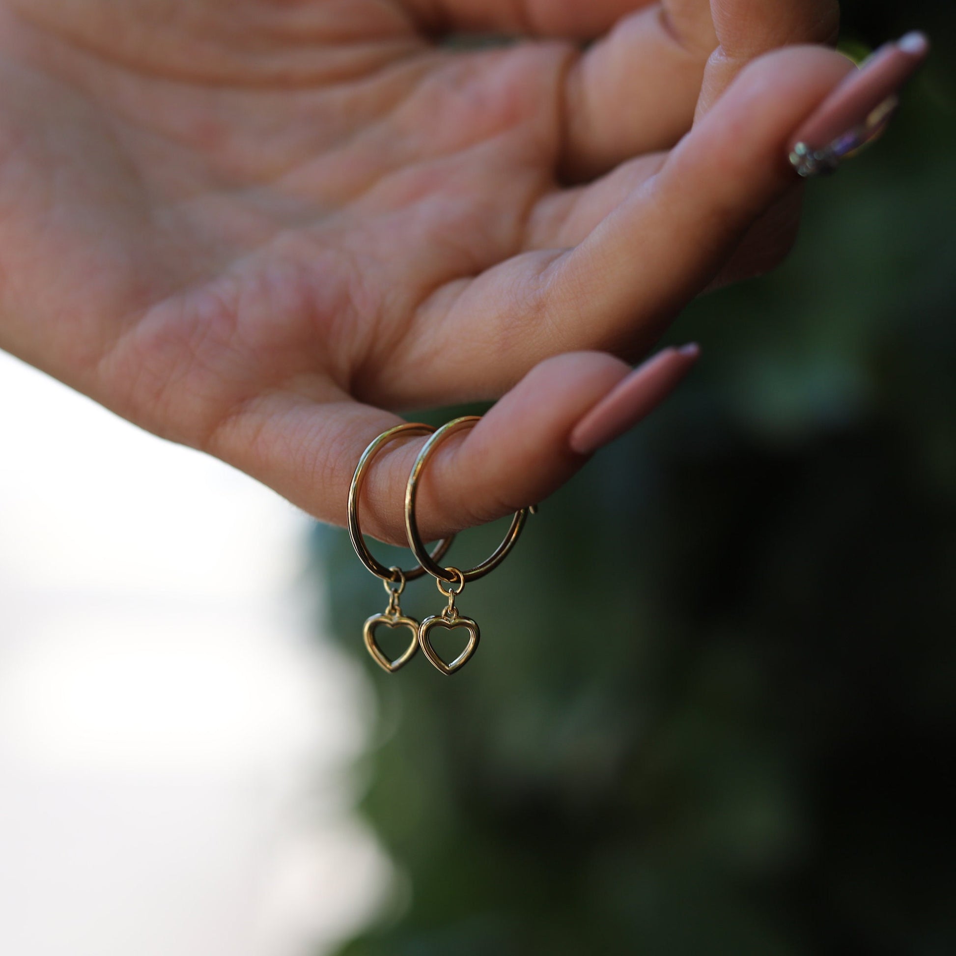 Hoop Earrings | Drop Earrings | Gold Hoop Earrings | Heart Hoop Earrings | Silver Earrings | Minimalist Earrings | Gift | Dangle Earrings