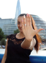 ELEANOR - Princess Cut Solitaire Engagement & Promise Ring Set - Amber James Jewellery