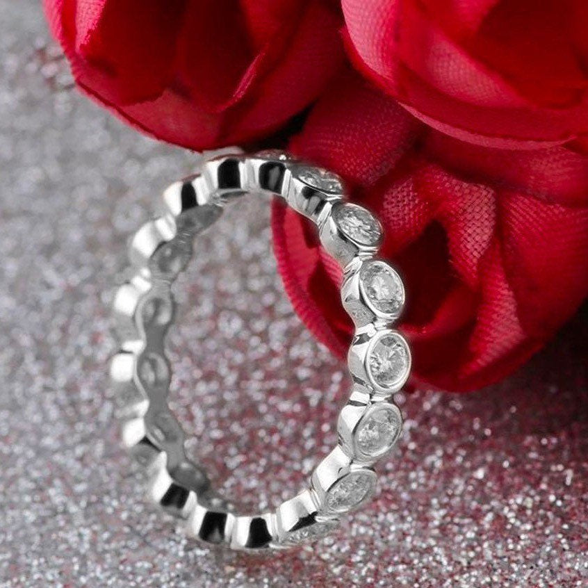 CHARLOTTE - Sterling Silver Bubble Wedding Eternity Ring Band. - Amber James Jewellery