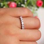 ANGELA - Sterling Silver Eternity Engagement & Wedding Ring - Amber James Jewellery