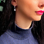 HAZEL - Sterling Silver Pearl drop earrings - Amber James Jewellery