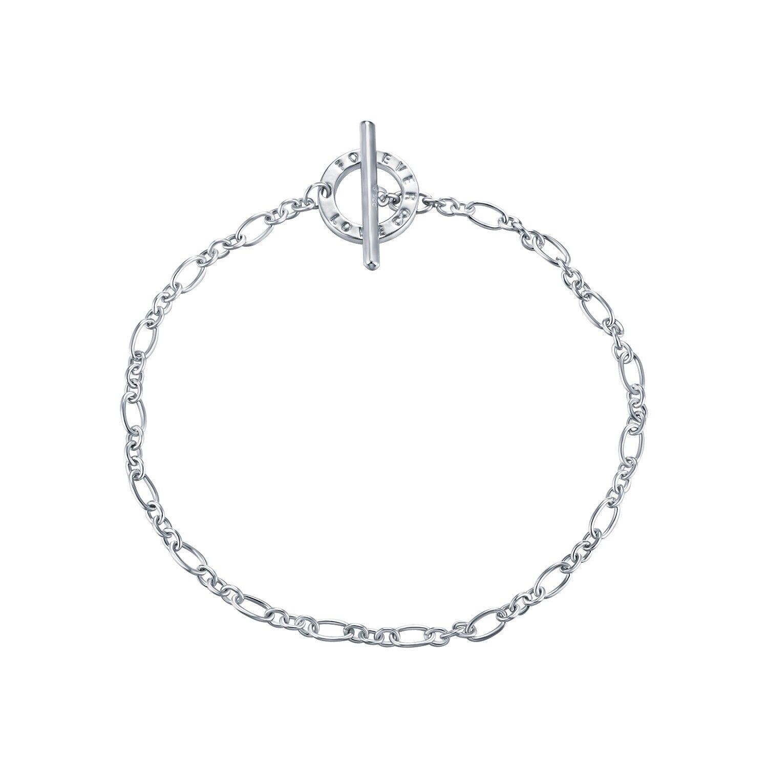 Billie - Simple Sterling Silver Charm Bracelet (Adjustable) for women