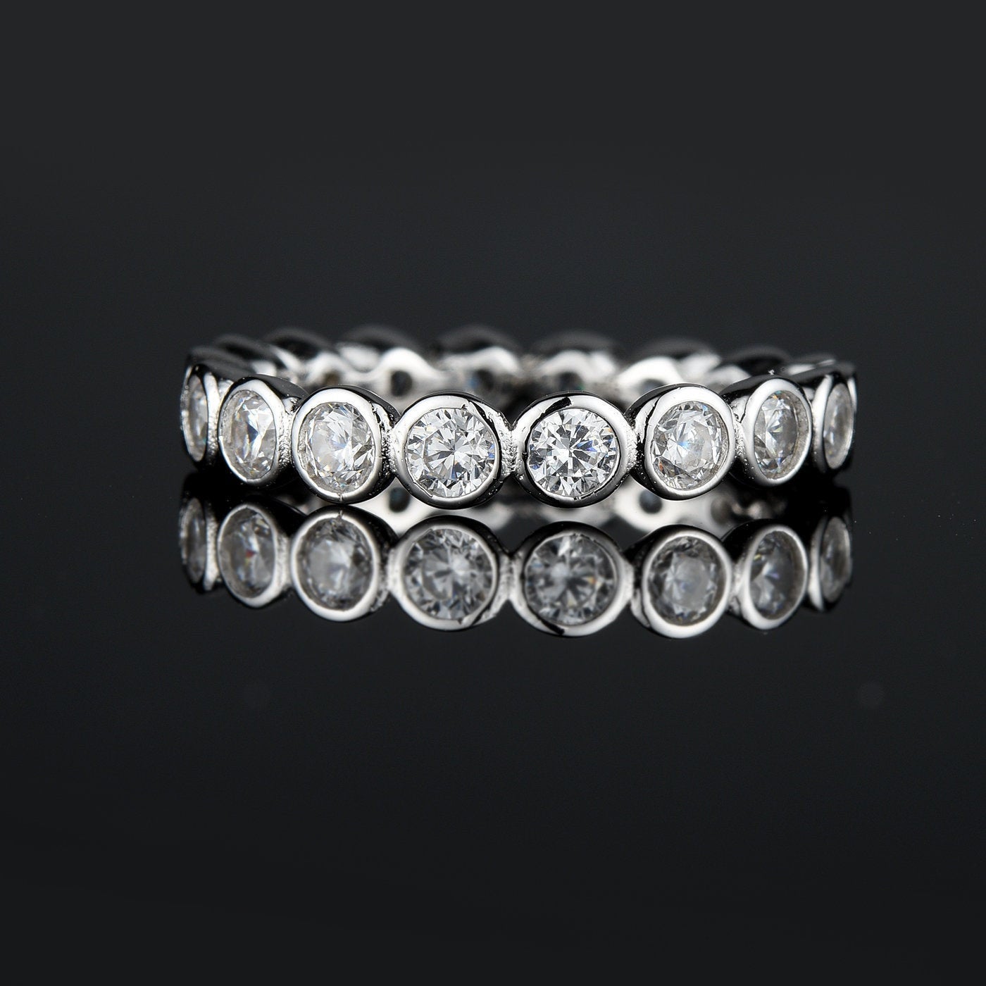 CHARLOTTE - Sterling Silver Bubble Wedding Eternity Ring Band. - Amber James Jewellery
