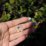 ADELE - Sterling Silver White Pearl Heart Drop Earring. - Amber James Jewellery