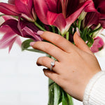 EMILY -  Sterling Silver Luxury Engagement Art Deco Oval Cut Bridal ring - Amber James Jewellery