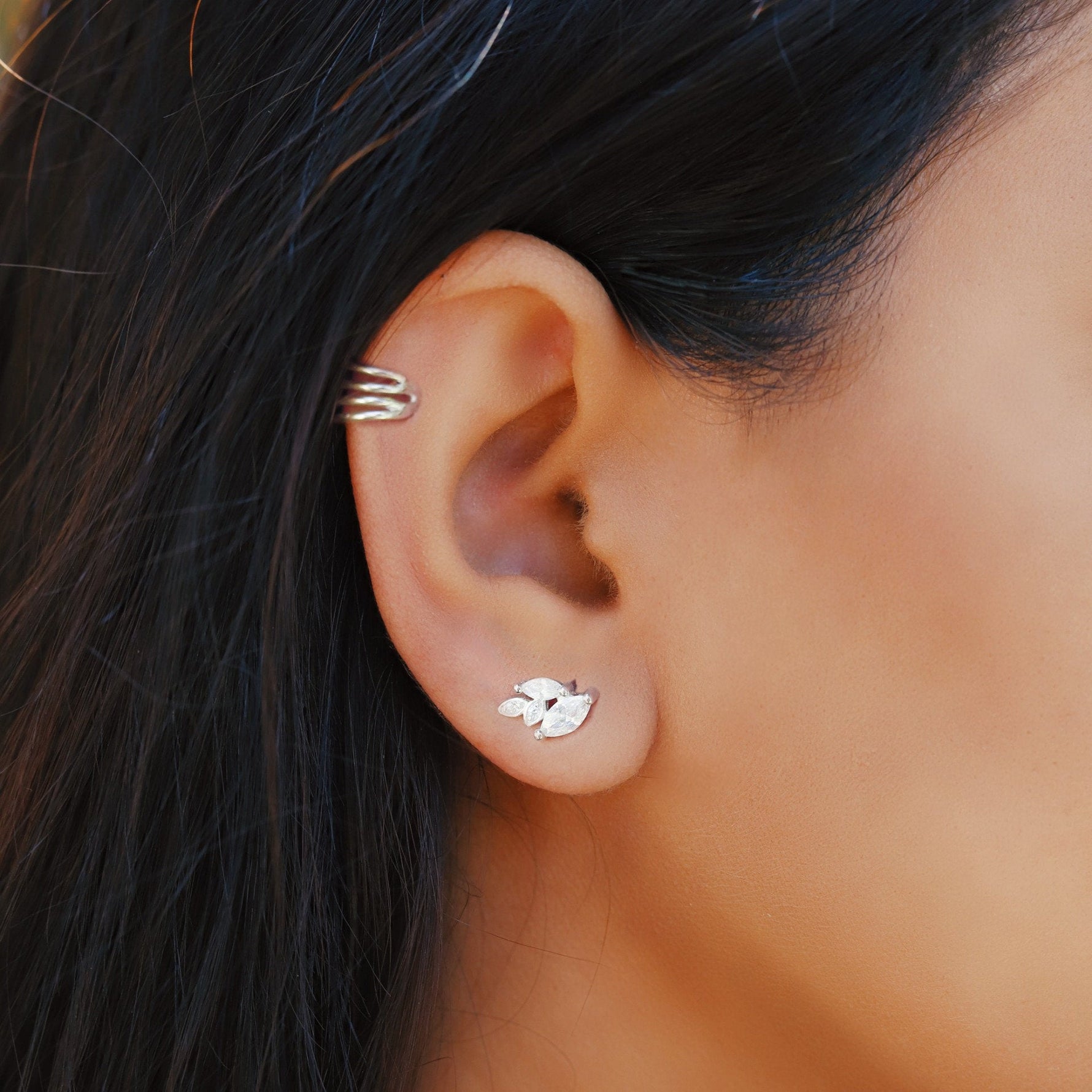 LANA - Silver Mismatched & Minimalist Earrings - Amber James Jewellery