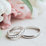 MAISIE - Sterling Silver  antique Brilliant Bridal Jewellery & Half eternity Promise band - Amber James Jewellery