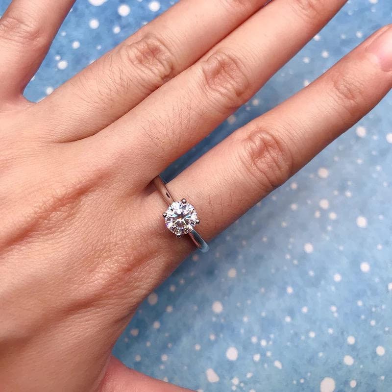 Ellina - Sterling Silver Simulated Diamond Eternity Engagement Wedding Rings Set for Women