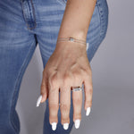 LIYANA - Simple solitaire Sterling Silver chain bracelet - Amber James Jewellery