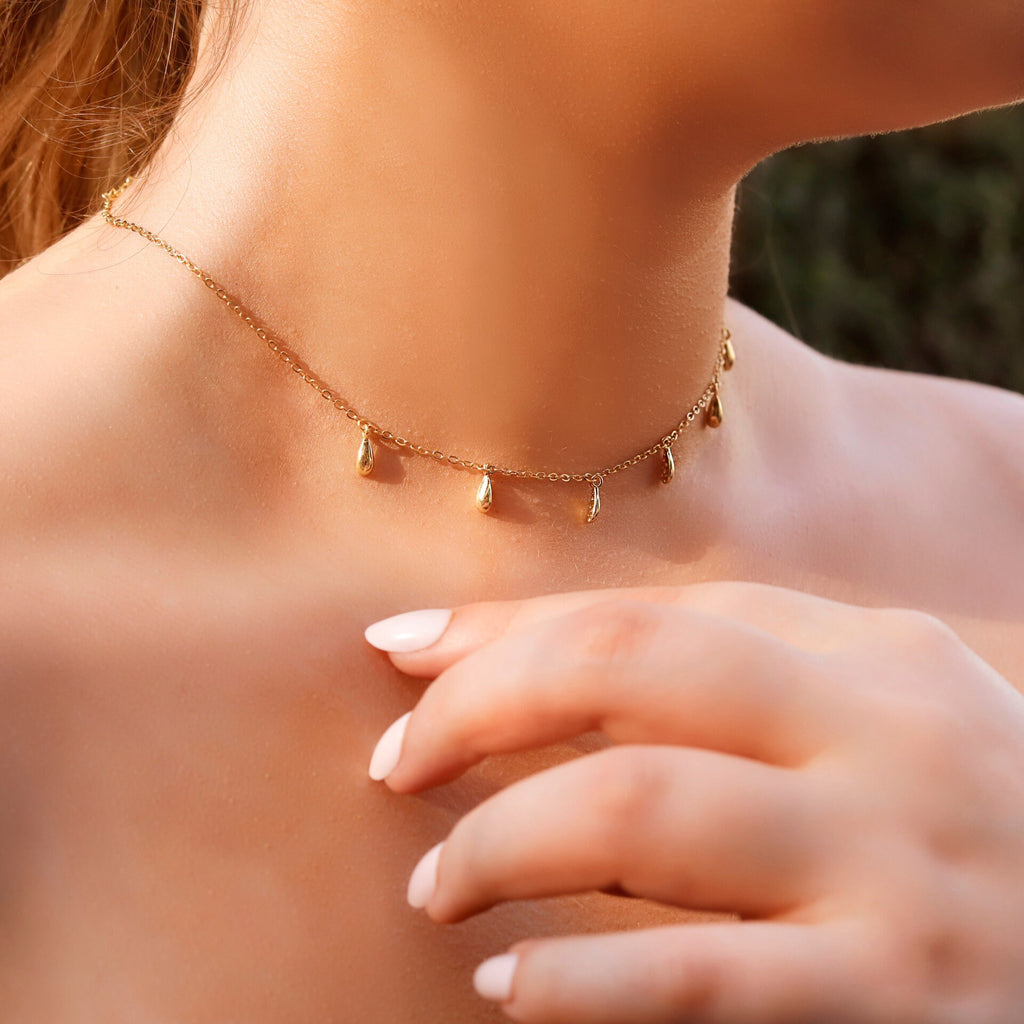 Miranda - Delicate Layered Necklaces •Link Chain • Choker Necklace, Satellite Necklace, Dainty Necklace, Layering Beaded Chain,