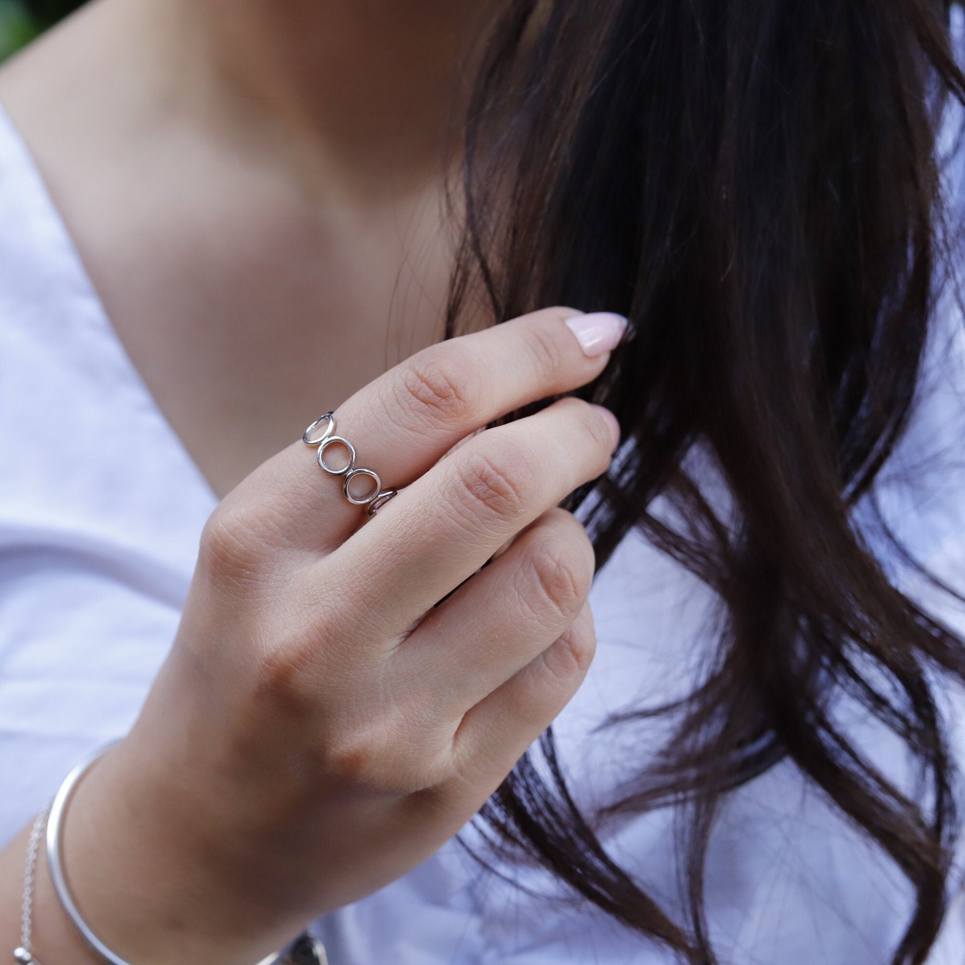 Anna - Knuckle rings set, Silver midi rings, Knuckle rings, Stacking rings, Sterling silver rings