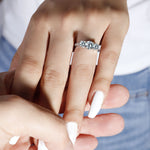 ZOE - Sterling Silver Round 3 Stone Engagement & Promise Ring - Amber James Jewellery