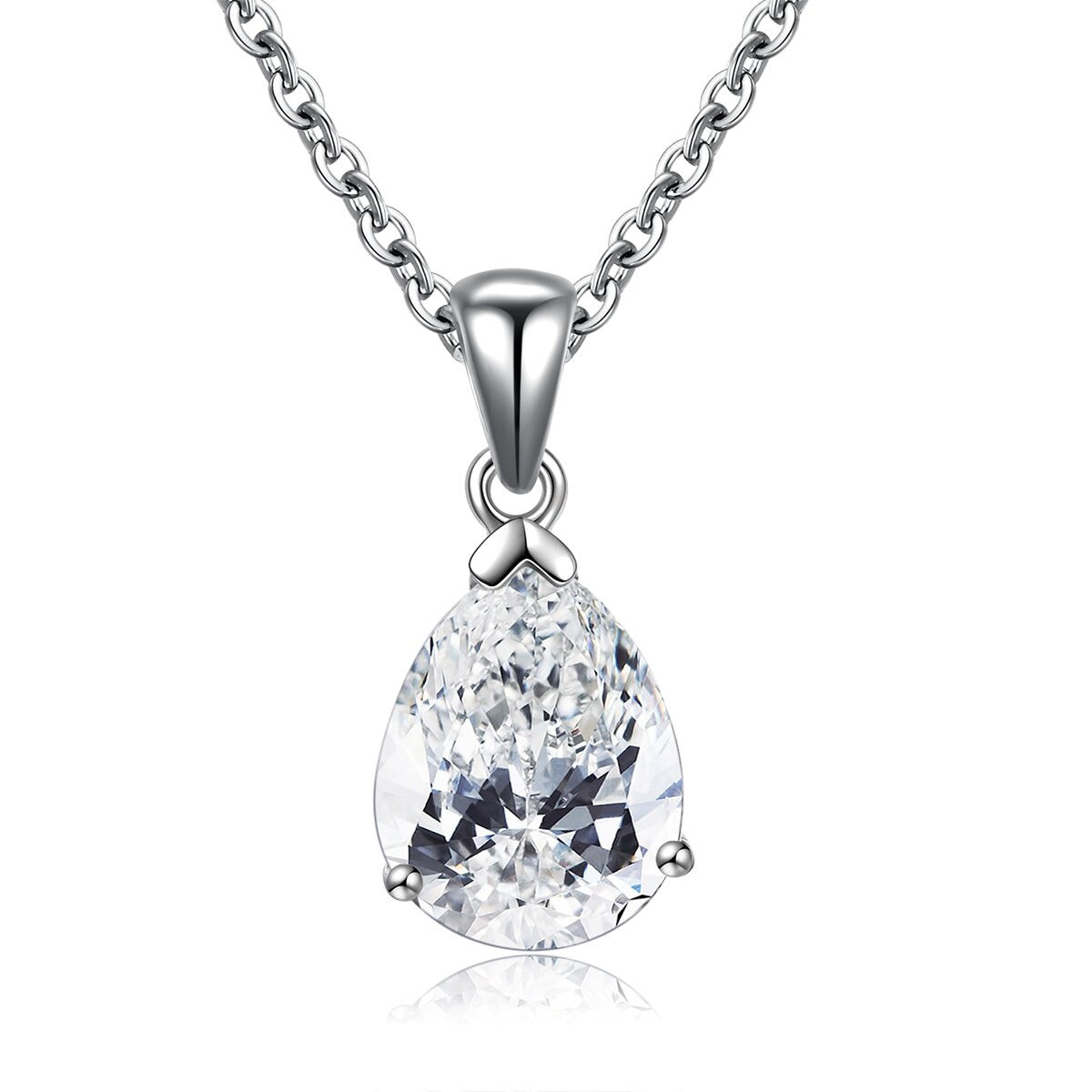 925 Sterling Jewellery Set, Pear cut Earrings and Necklace Set, Birthday,Gift, Anniversary,Bridesmaid