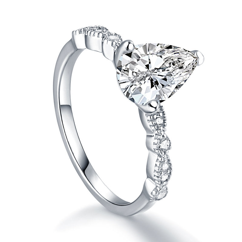 BOBBIE - Sterling Silver Simulated Diamond Bridal Engagement Wedding Band Ring