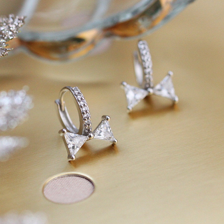 SYLVIE - Sterling Silver Huggie Hoop & Delicate Hoop Open Earrings - Amber James Jewellery