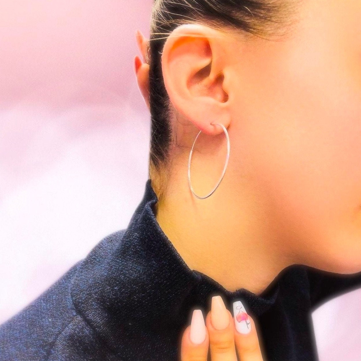 Sterling Silver Huggie Hoop Earrings | Delicate Open Hoop Earrings | Minimalist Earrings | Silver Geometric Hoops | Simple Silver Earrings |