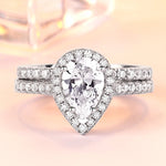 ELIZA- Sterling Silver Engagement, Halo &  Promise Ring set - Amber James Jewellery