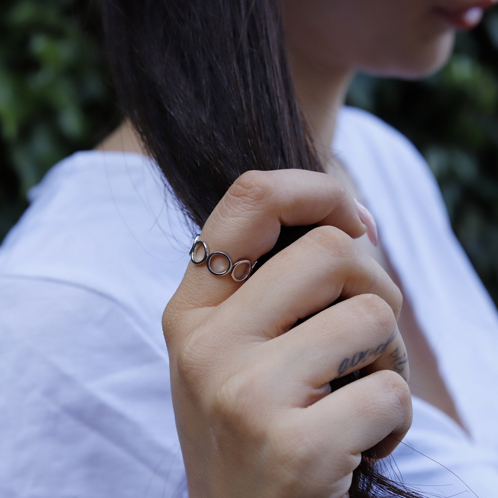 Anna - Knuckle rings set, Silver midi rings, Knuckle rings, Stacking rings, Sterling silver rings