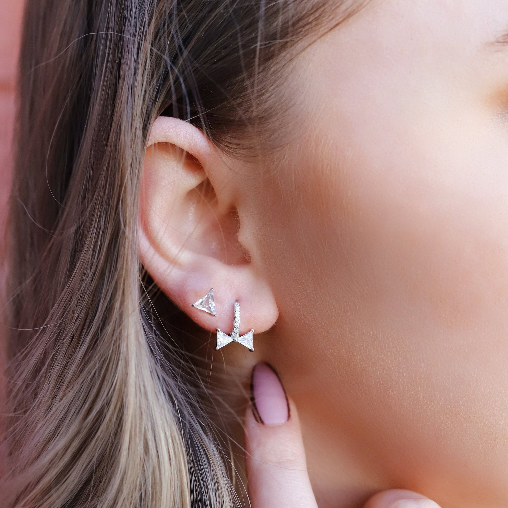 SYLVIE - Sterling Silver Huggie Hoop & Delicate Hoop Open Earrings - Amber James Jewellery