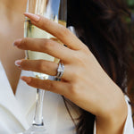ELIZABETH -  Sterling Silver Princess cut Engagement & Promise Ring set - Amber James Jewellery