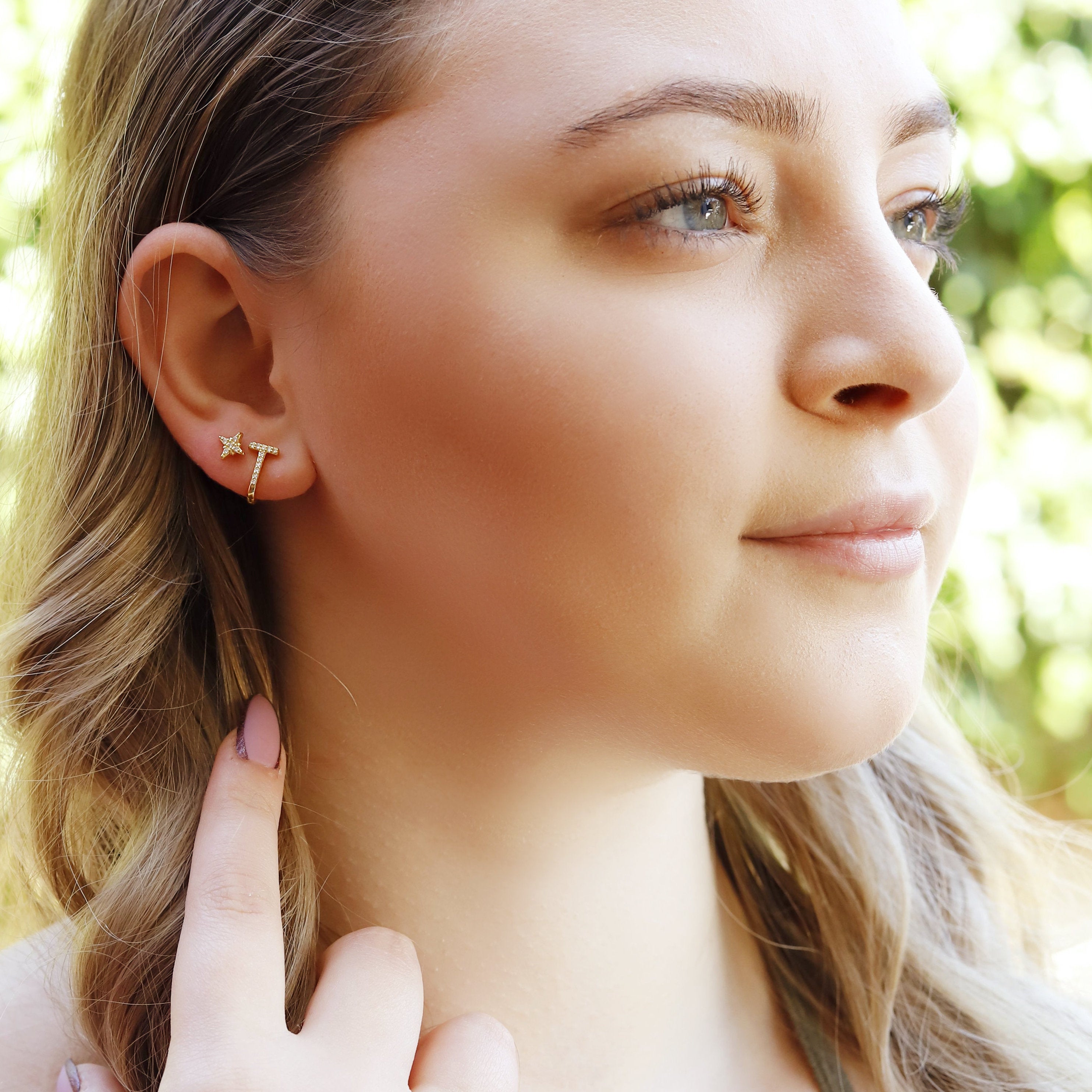 WINNIE - Sterling Silver Huggie Hoop Earrings