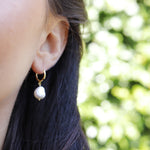 DESTINY - Sterling Silver Huggie Hoop & Pearl Hoop Open Earrings - Amber James Jewellery