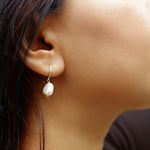 DESTINY - Sterling Silver Huggie Hoop & Pearl Hoop Open Earrings - Amber James Jewellery