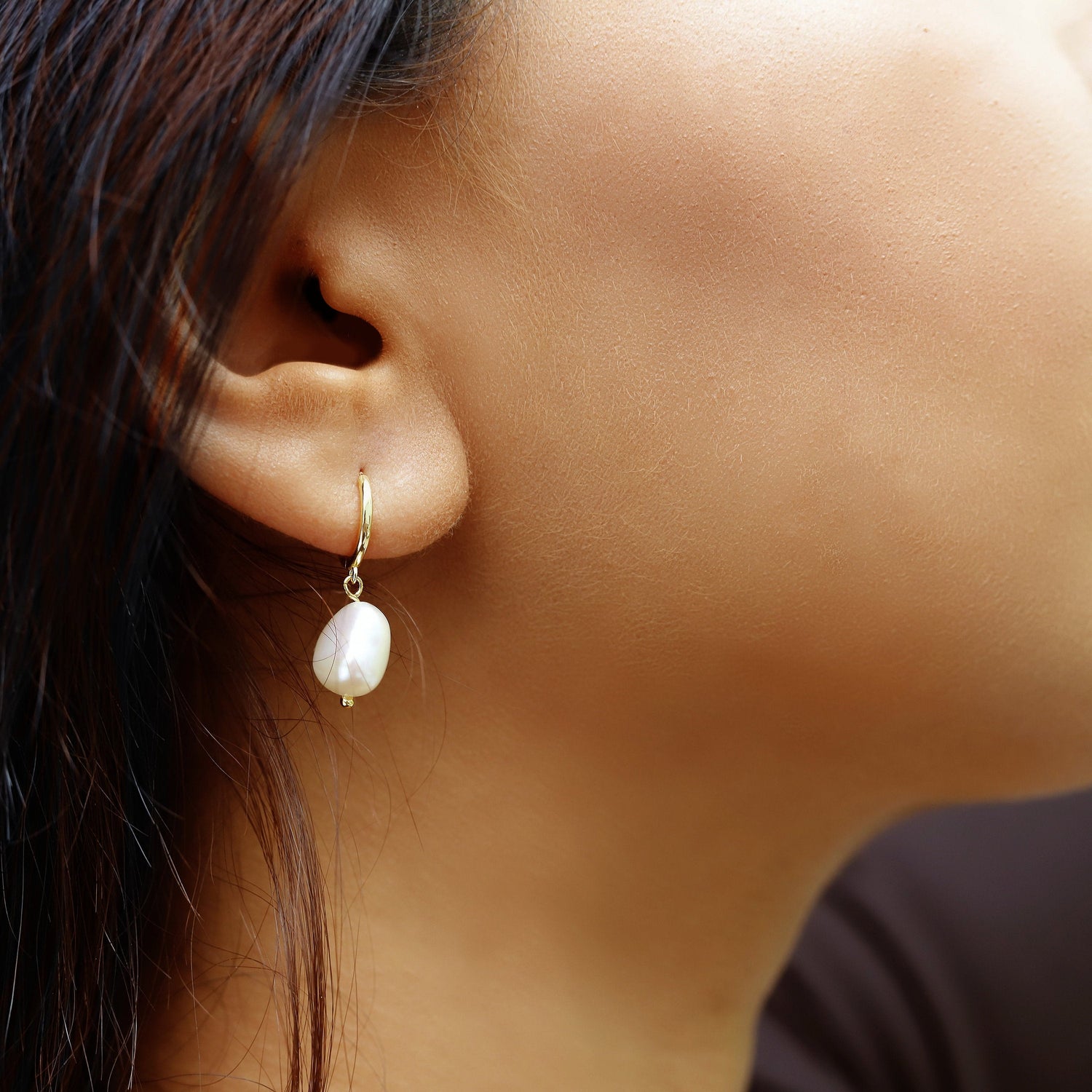 DESTINY - Sterling Silver Huggie Hoop & Pearl Hoop Open Earrings - Amber James Jewellery