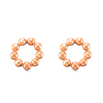 Silver circle stud earrings by AJJ, sterling silver geometric earrings with crystal accents, showcasing a minimalist circular design.