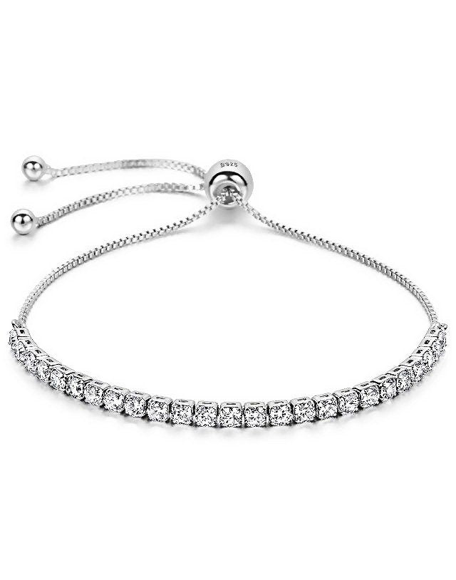 Chevron - Chain Bracelet, Adjustable Bracelet, Sterling Silver Bracelet