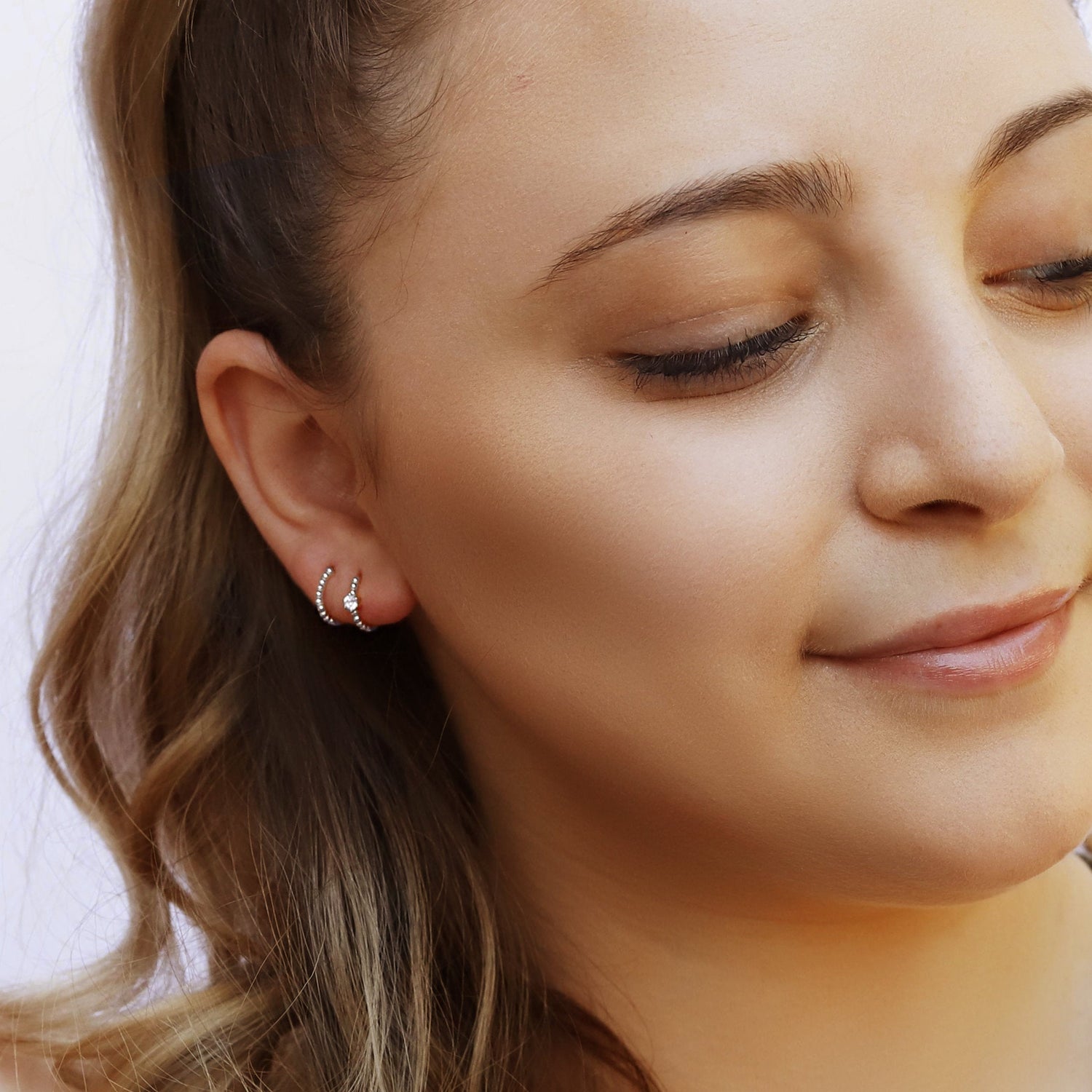REEVA - Sterling Silver Huggie Hoop Earrings | Delicate Hoop Open Earrings | Minimalist Earrings | Gold Lightweight Hoops | Simple Silver Earrings | - Amber James Jewellery
