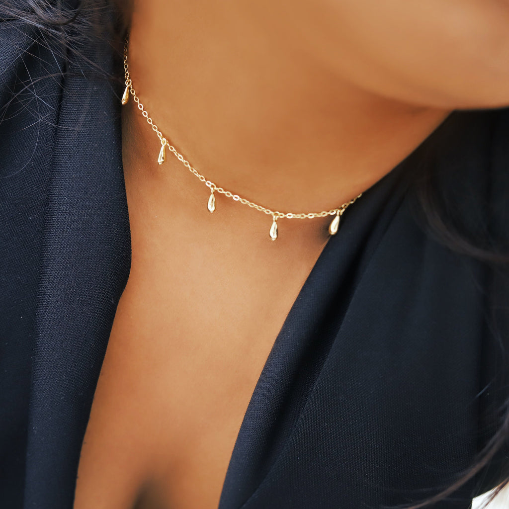 Miranda - Delicate Layered Necklaces •Link Chain • Choker Necklace, Satellite Necklace, Dainty Necklace, Layering Beaded Chain,